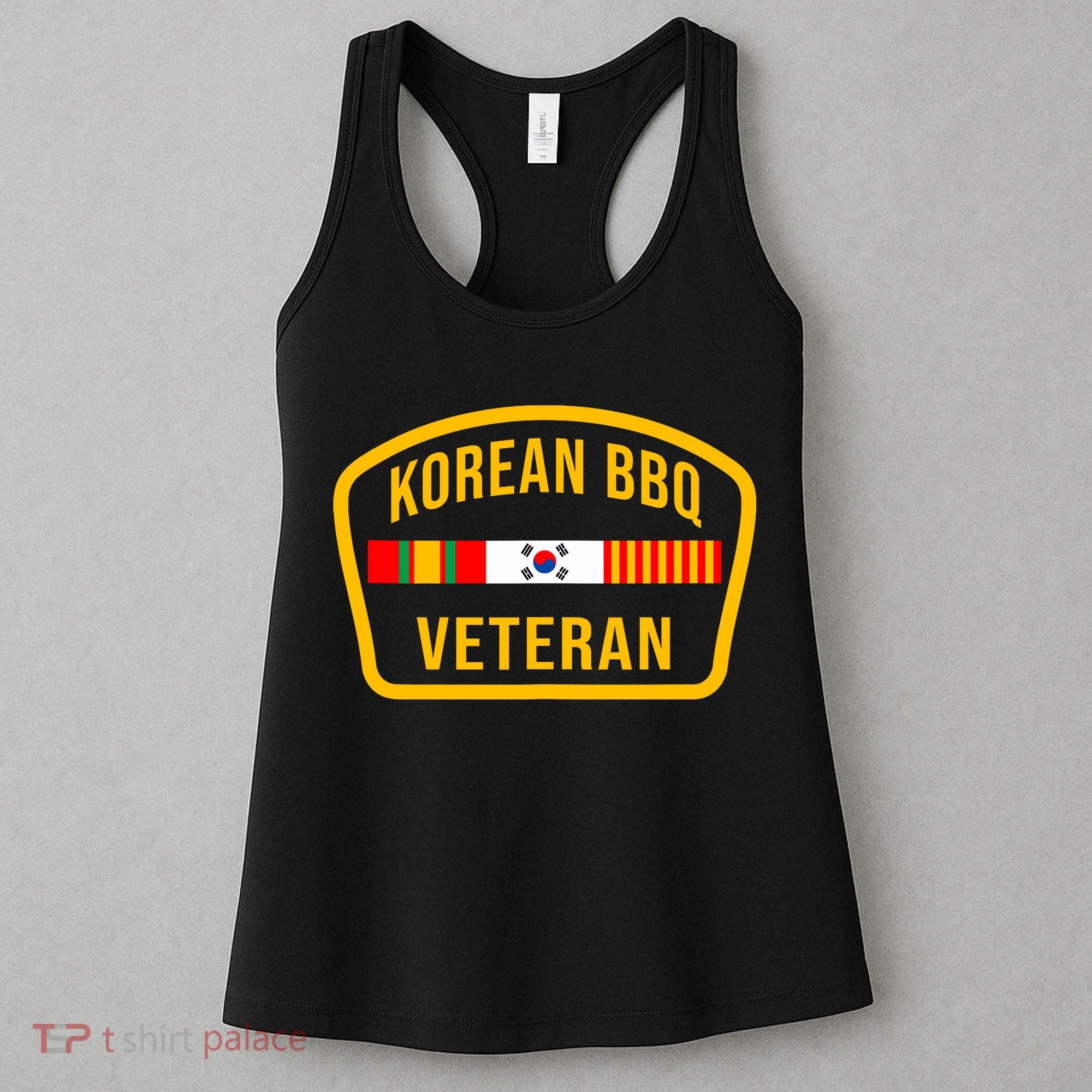 Korean Bbq Veteran Funny Food Lover Gym Cheat Day Military Women's Tank Top