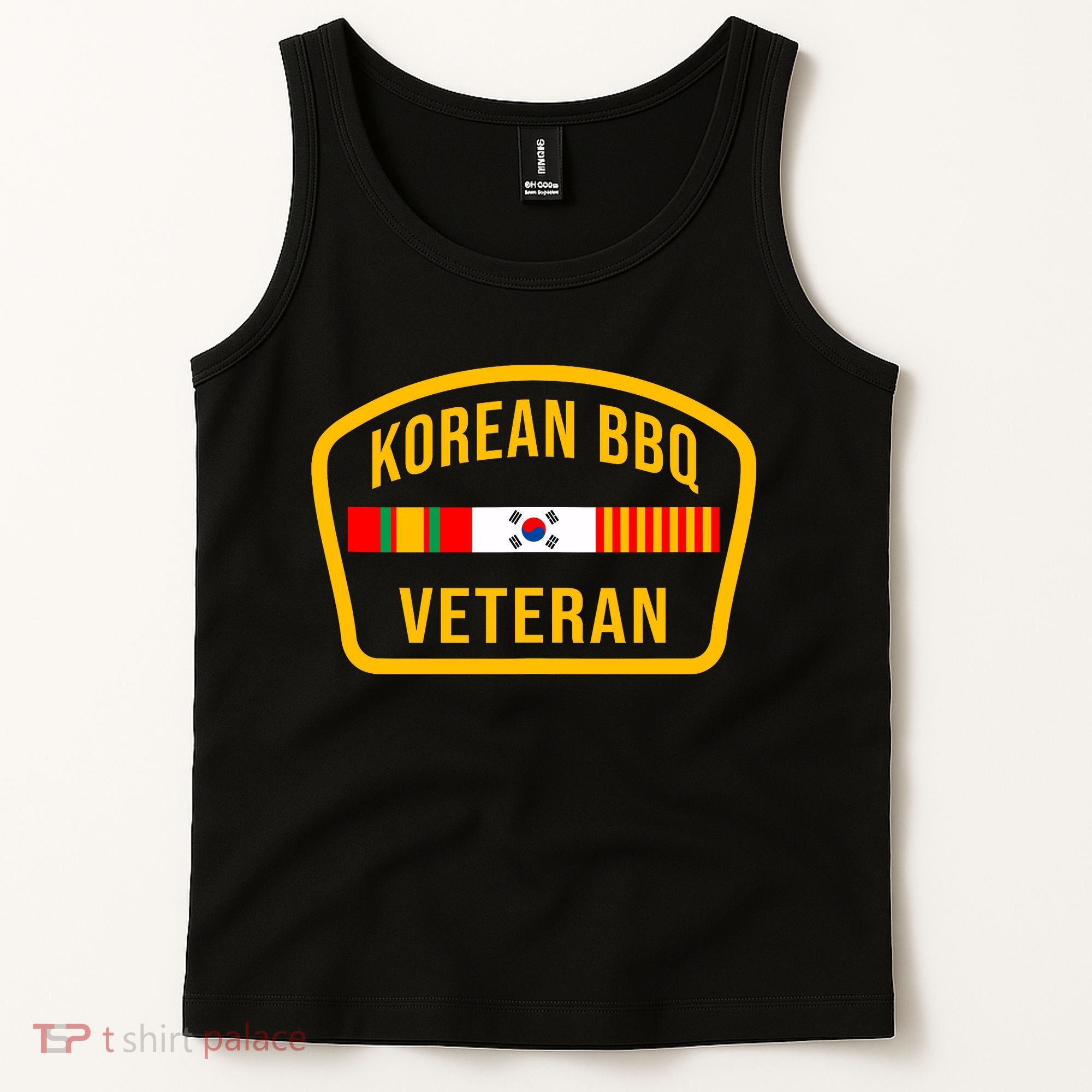 Korean Bbq Veteran Funny Food Lover Gym Cheat Day Military Tank Top