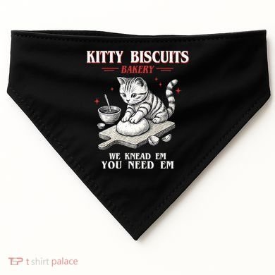 Kitty Biscuits We Knead Em You Need Em Cat Lover Baking USA-Made Doggie Bandana
