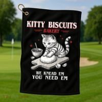 Kitty Biscuits We Knead Em You Need Em Cat Lover Baking Golf Towel thumb 1