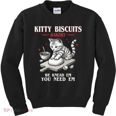 Kitty Biscuits We Knead Em You Need Em Cat Lover Baking Kids Sweatshirt