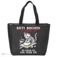 Kitty Biscuits We Knead Em You Need Em Cat Lover Baking Tote Bag thumb 0