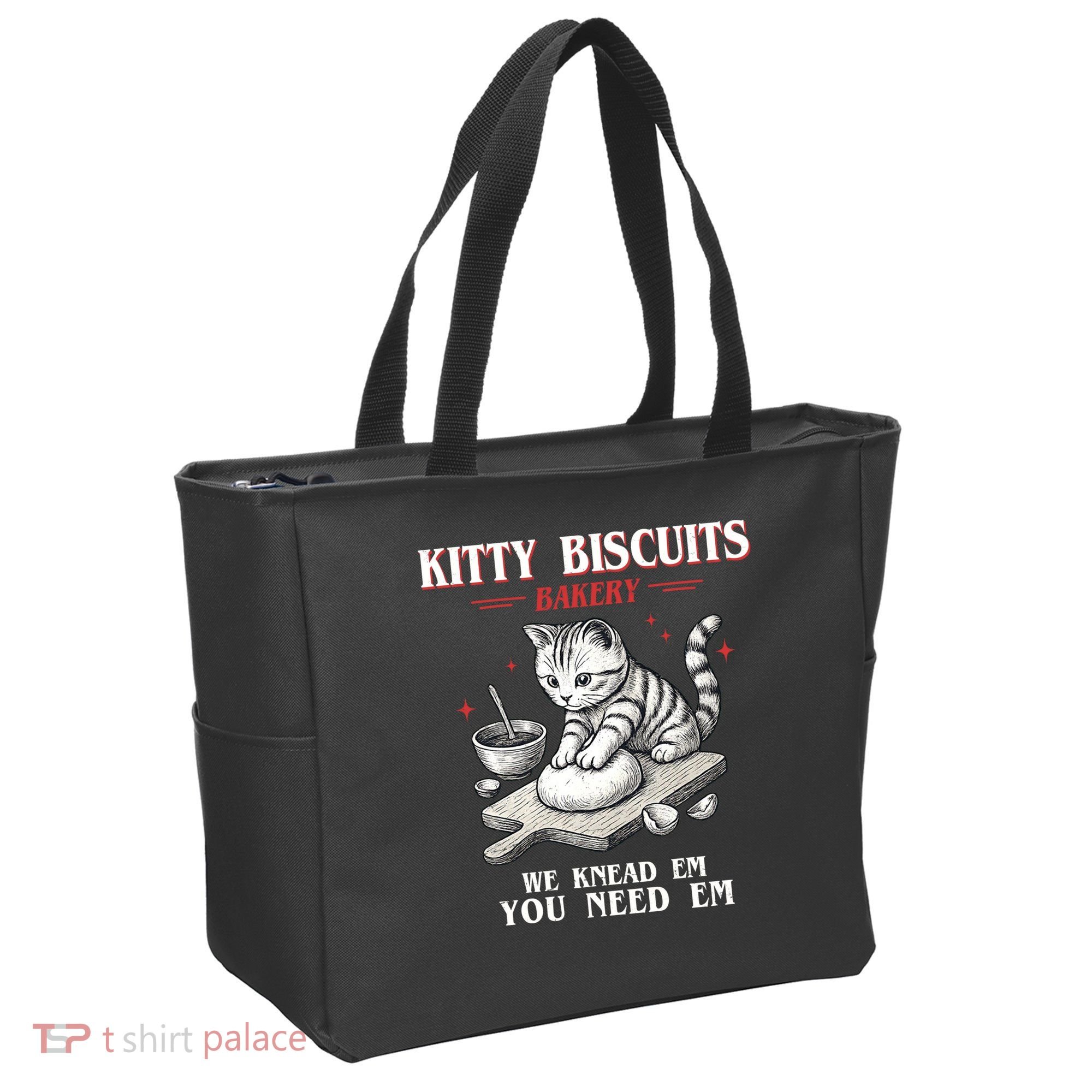Kitty Biscuits We Knead Em You Need Em Cat Lover Baking Tote Bag
