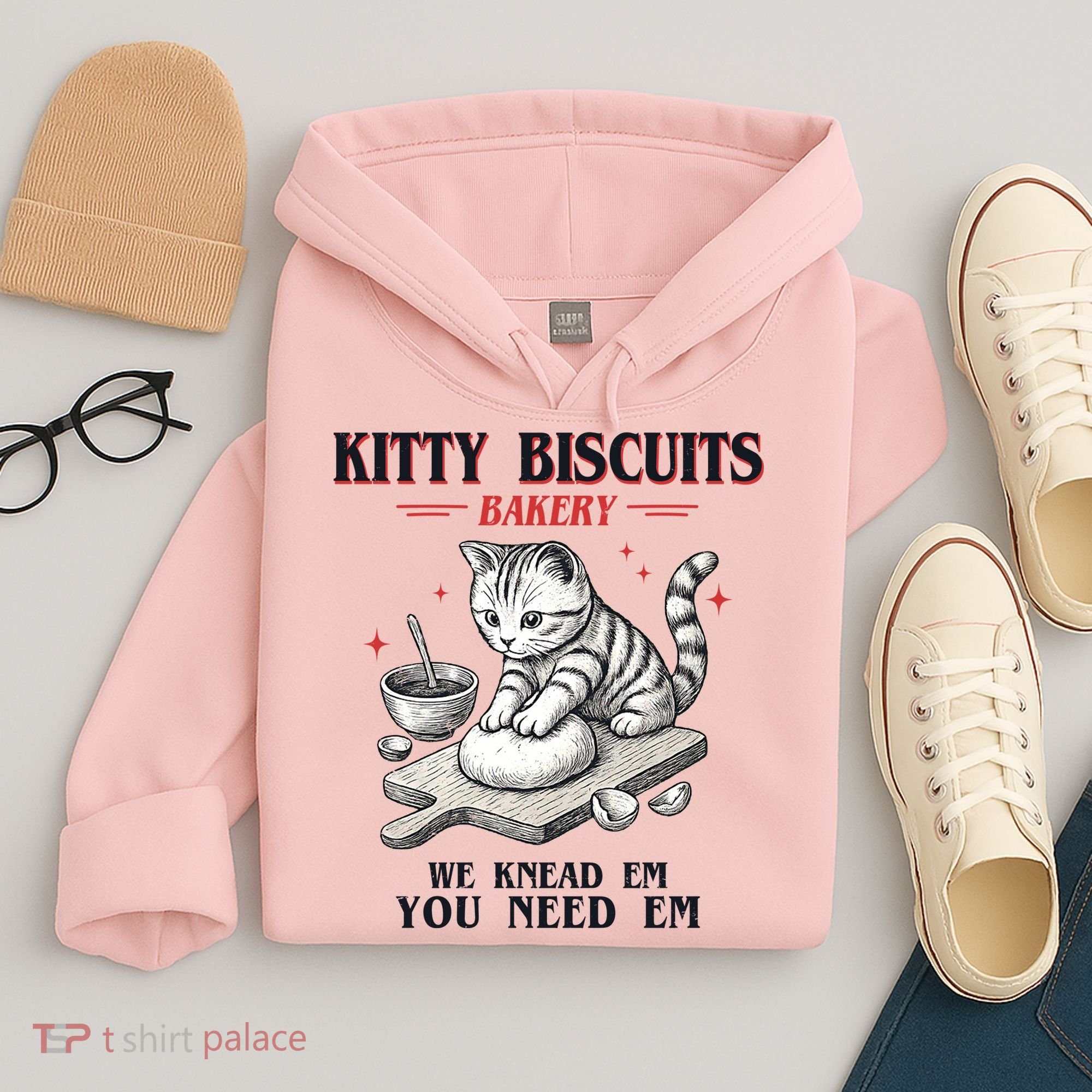 Kitty Biscuits We Knead Em You Need Em Cat Lover Baking Hoodie