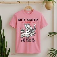 Kitty Biscuits We Knead Em You Need Em Cat Lover Baking T-Shirt thumb 2