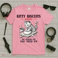 Kitty Biscuits We Knead Em You Need Em Cat Lover Baking T-Shirt thumb 5