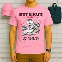 Kitty Biscuits We Knead Em You Need Em Cat Lover Baking T-Shirt thumb 6