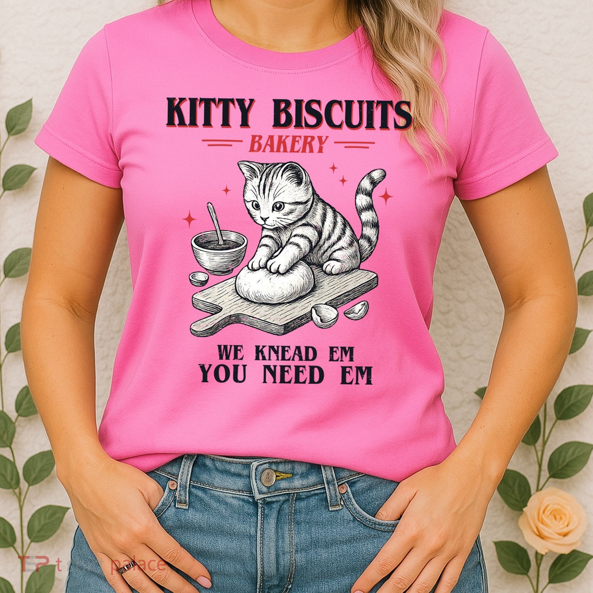 Kitty Biscuits We Knead Em You Need Em Cat Lover Baking Women's T-Shirt