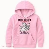 Kitty Biscuits We Knead Em You Need Em Cat Lover Baking Kids Hoodie thumb 0