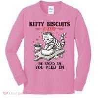 Kitty Biscuits We Knead Em You Need Em Cat Lover Baking Kids Long Sleeve Shirt thumb 0
