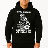 Kitty Biscuits You Need Em We Knead Em Funny Cat Hoodie thumb 2