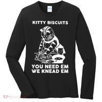 Kitty Biscuits You Need Em We Knead Em Funny Cat Women's Long Sleeve Shirt thumb 0