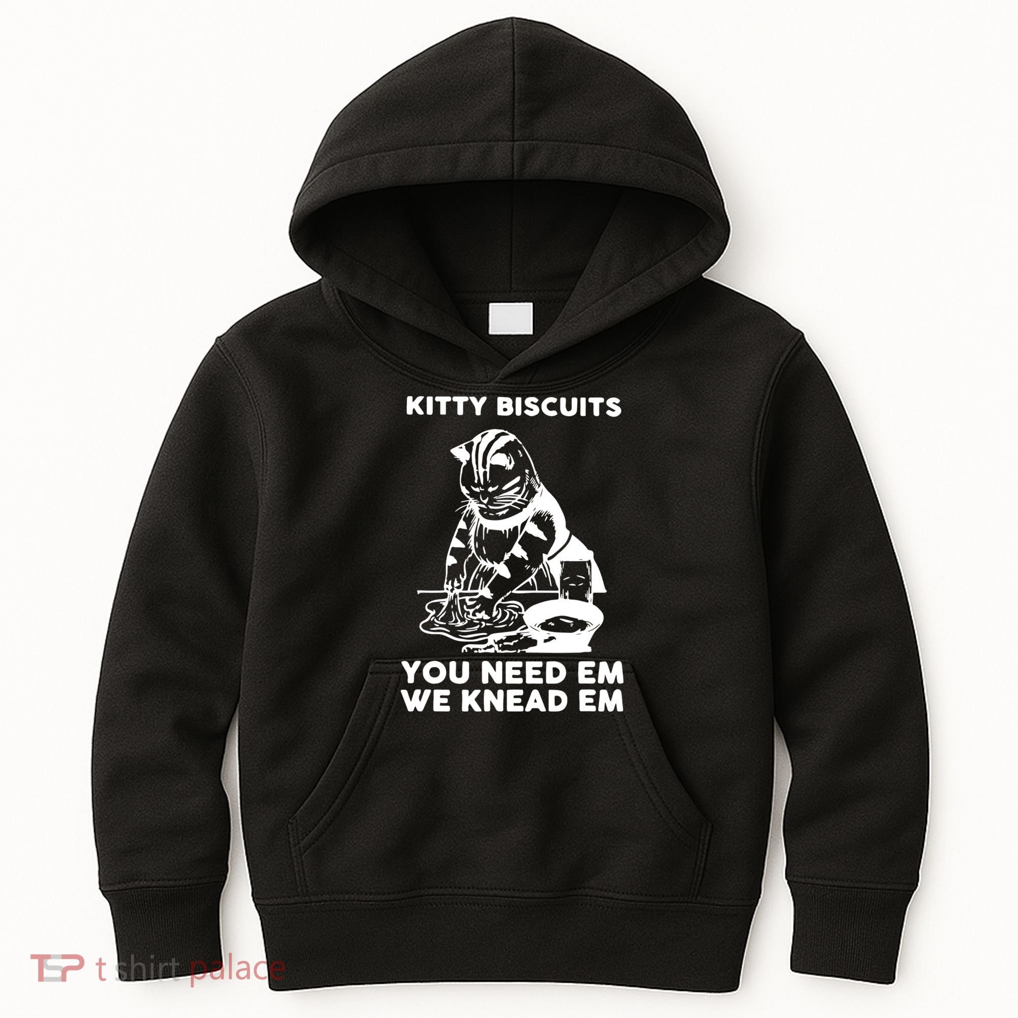 Kitty Biscuits You Need Em We Knead Em Funny Cat Kids Hoodie