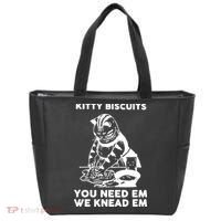 Kitty Biscuits You Need Em We Knead Em Funny Cat Tote Bag thumb 0