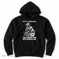 Kitty Biscuits You Need Em We Knead Em Funny Cat Apparel Hoodie thumb 0