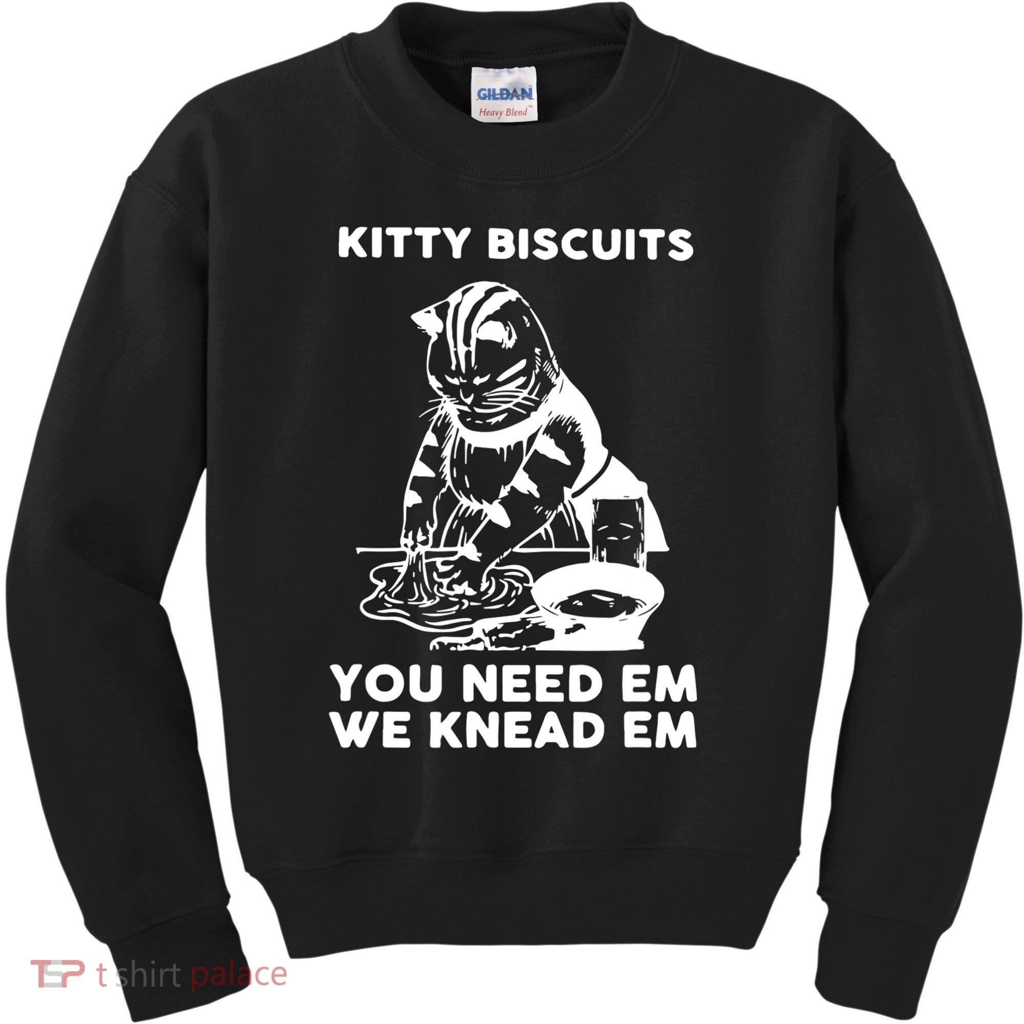 Kitty Biscuits You Need Em We Knead Em Funny Cat Apparel Kids Sweatshirt