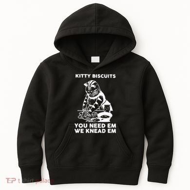 Kitty Biscuits You Need Em We Knead Em Funny Cat Apparel Kids Hoodie