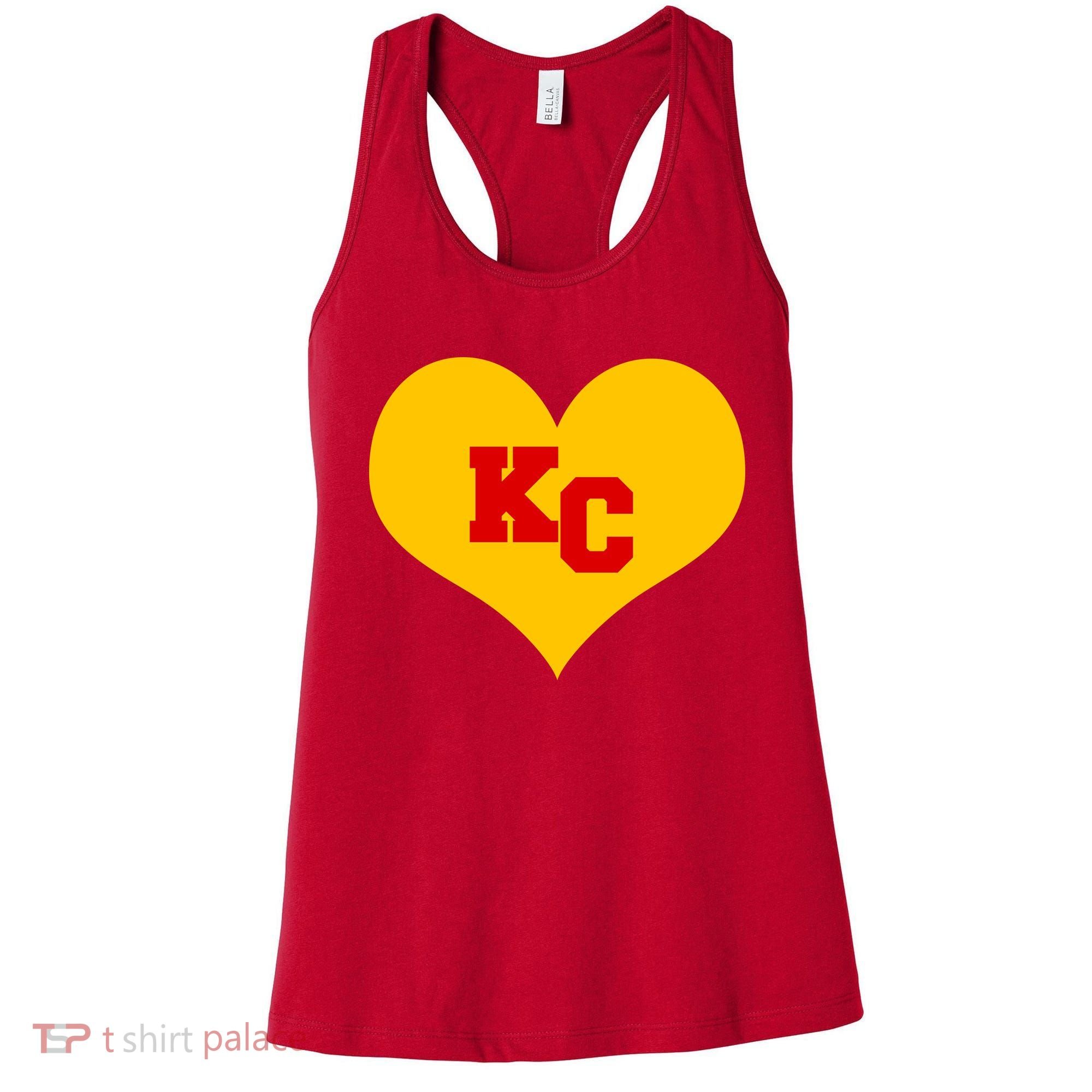 KC Football Heart Kansas City Fan Women's Tank Top