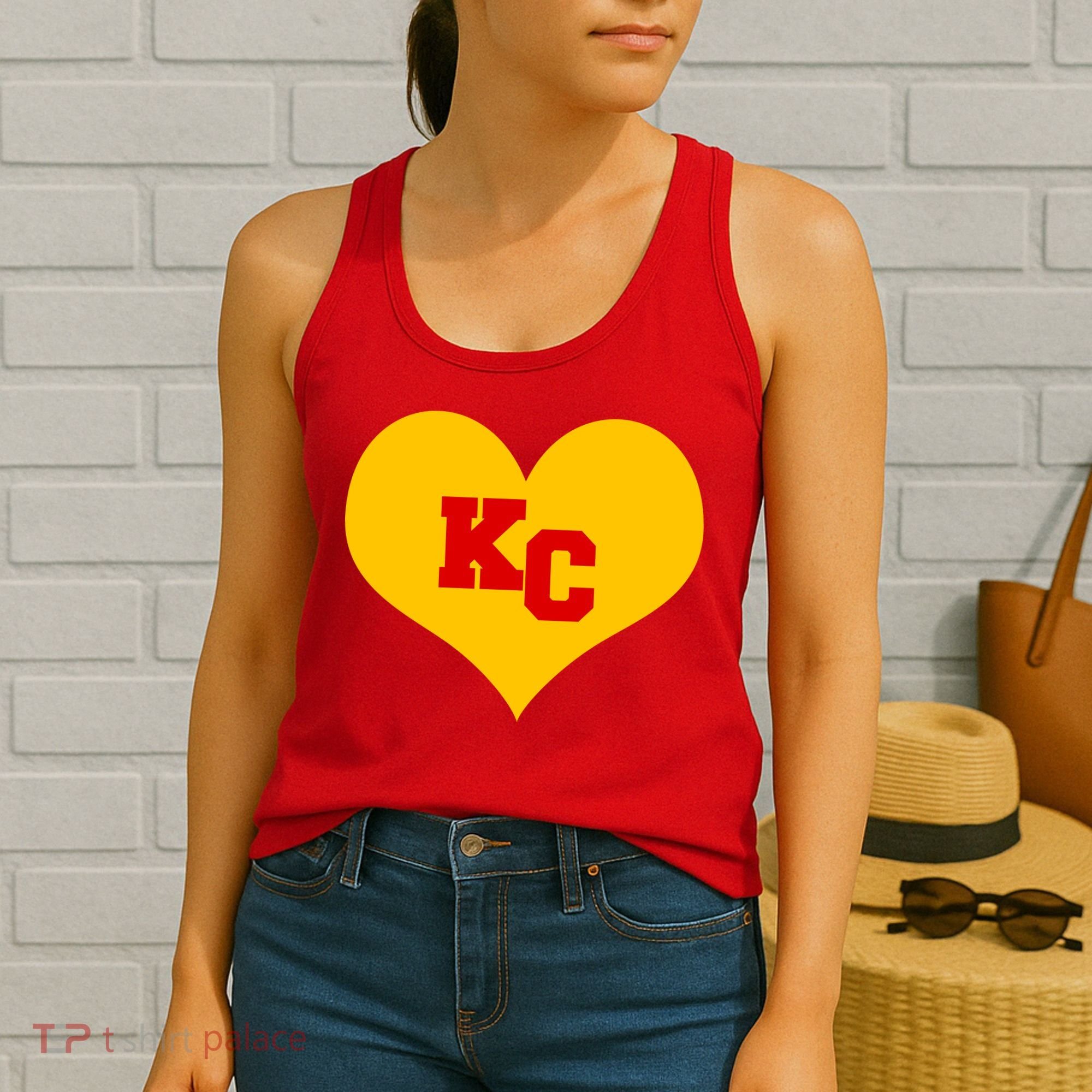 KC Football Heart Kansas City Fan Women's Tank Top