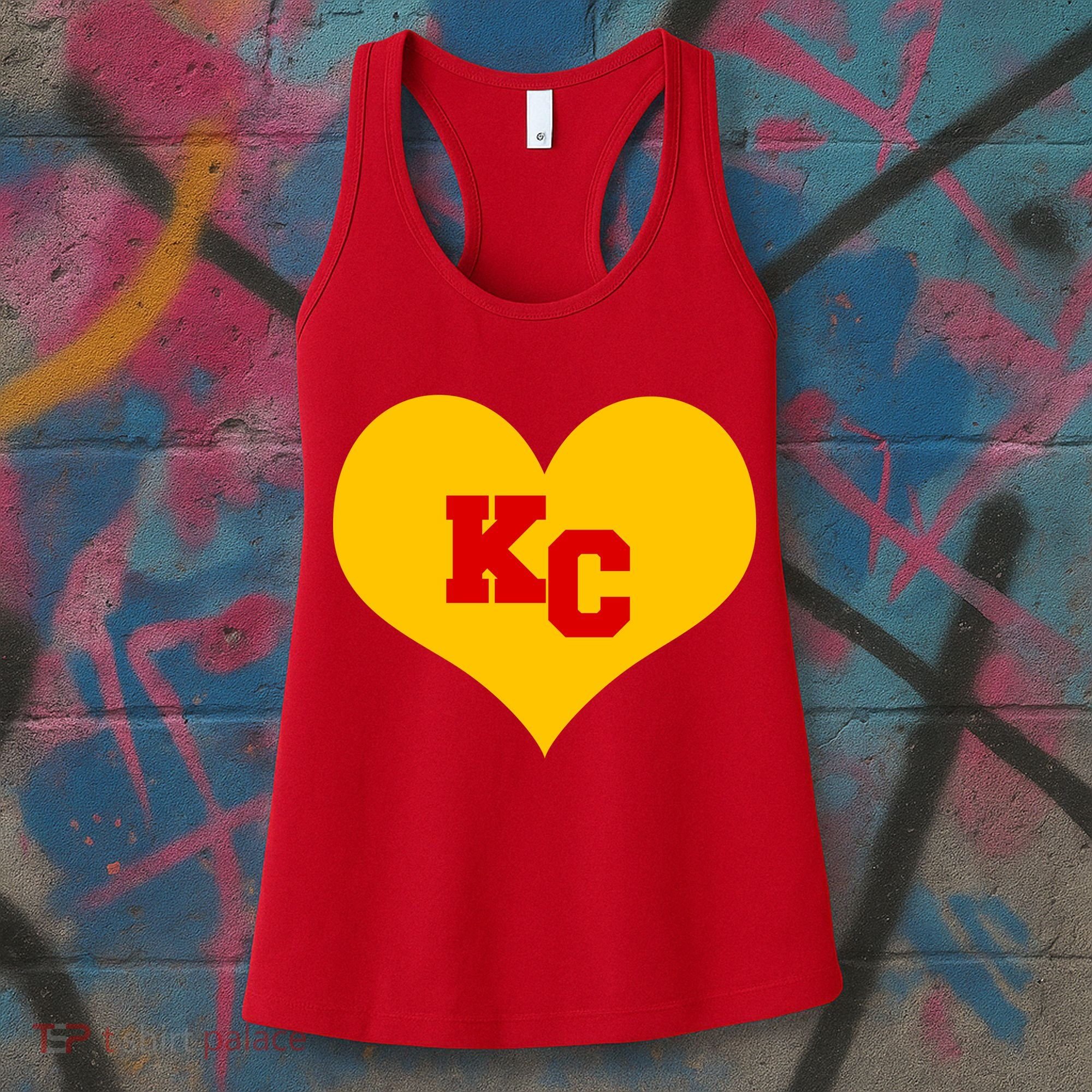 KC Football Heart Kansas City Fan Women's Tank Top