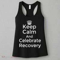 Keep Calm And Celebrate Recovery Sobriety Positive Support Women's Tank Top thumb 3