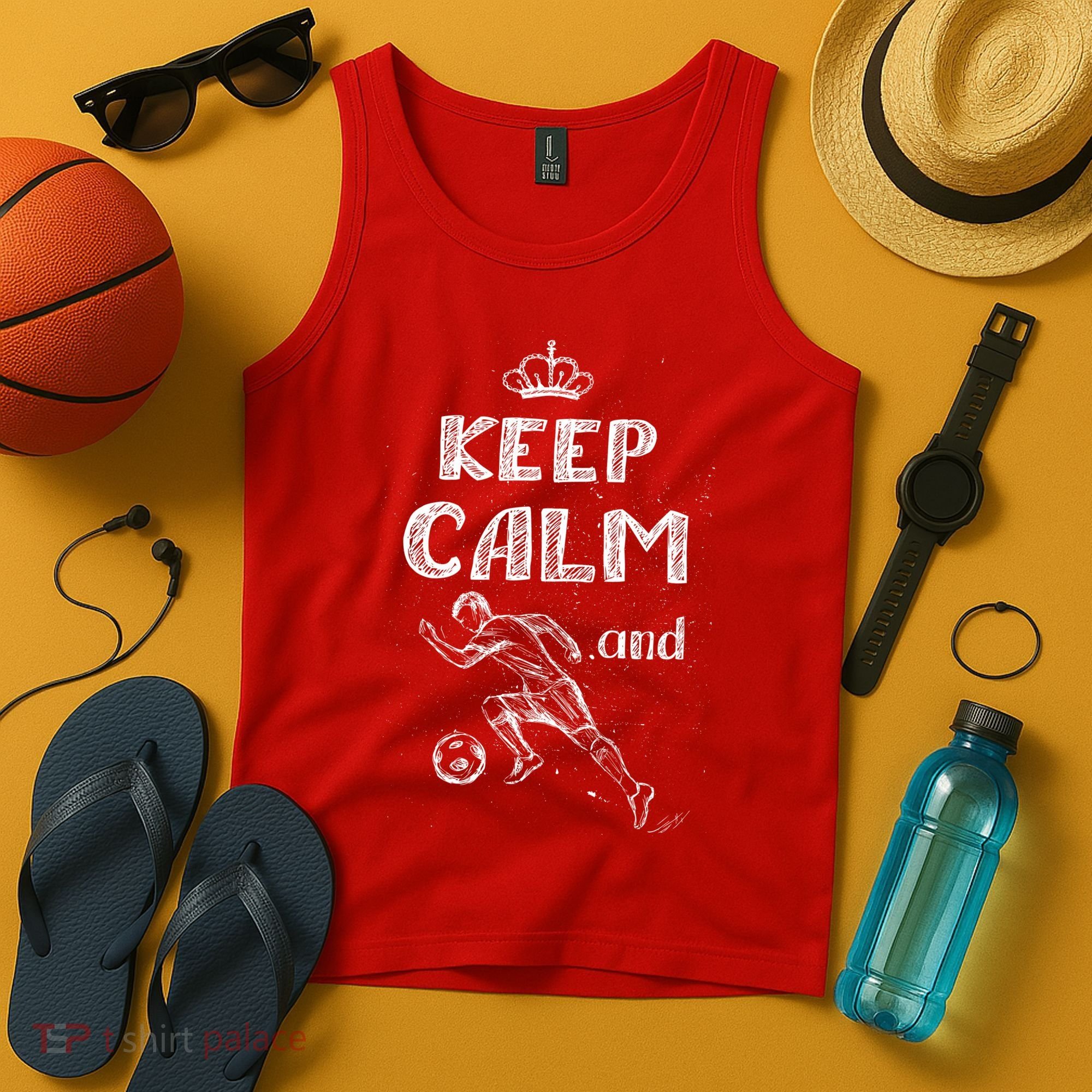 Keep Calm And Play Soccer Tank Top