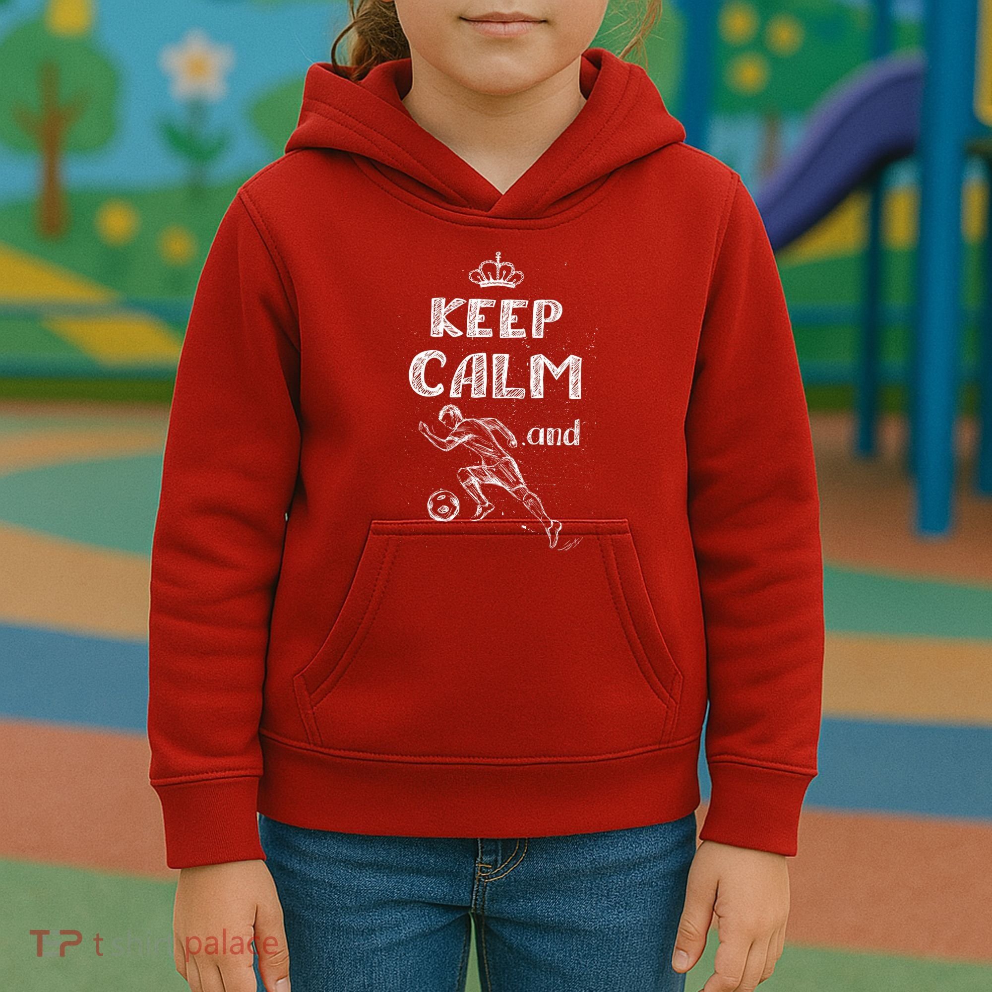 Keep Calm And Play Soccer Kids Hoodie