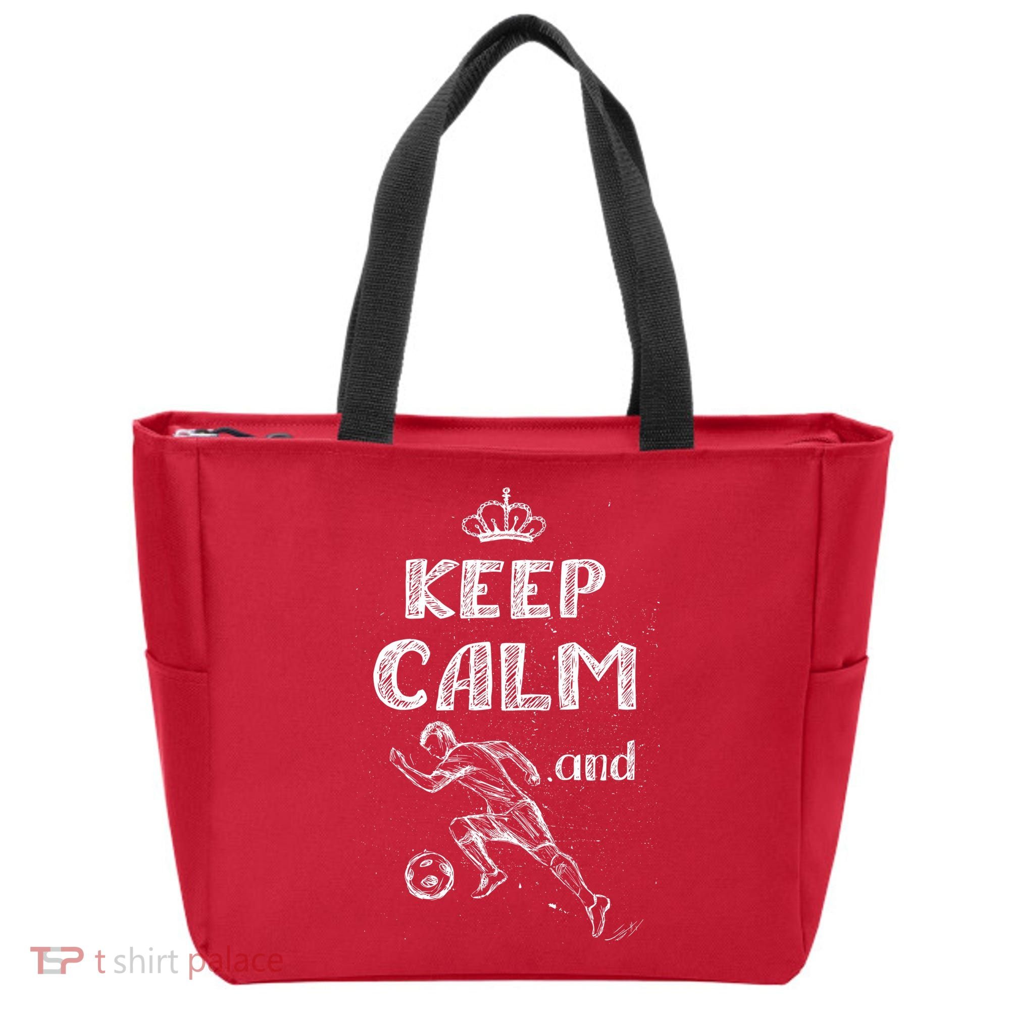 Keep Calm And Play Soccer Tote Bag