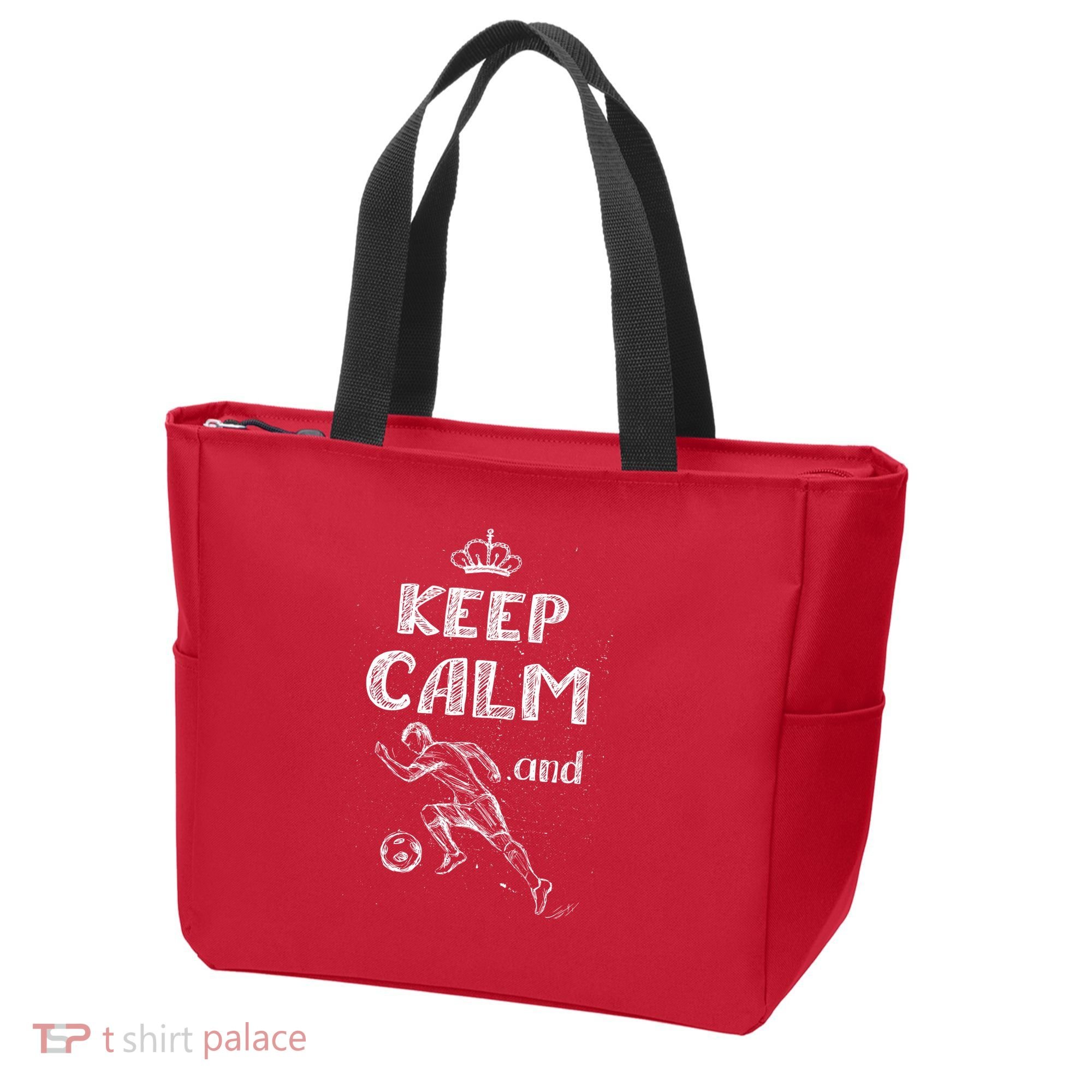 Keep Calm And Play Soccer Tote Bag