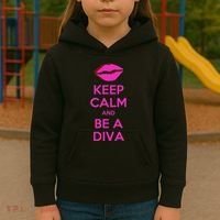 Keep Calm And Be A Diva Kids Hoodie thumb 3