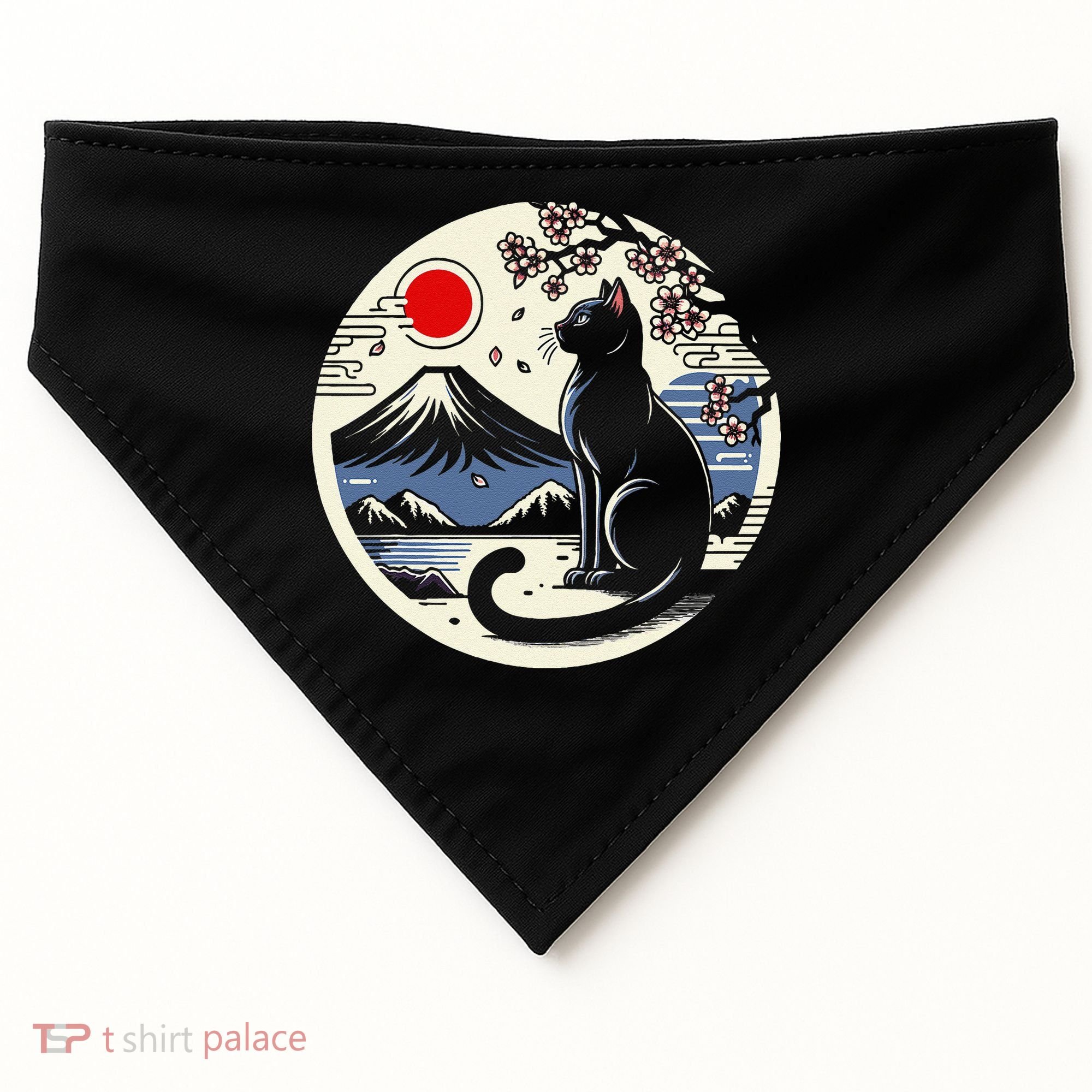 Kawaii Cat Anime Japanese Retro Funny Cat Gift USA-Made Doggie Bandana