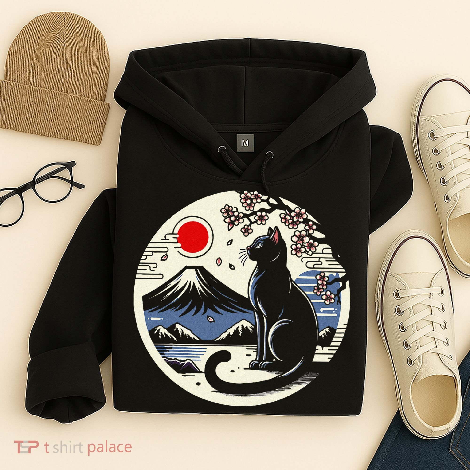 Kawaii Cat Anime Japanese Retro Funny Cat Gift Hoodie