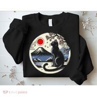 Kawaii Cat Anime Japanese Retro Funny Cat Gift Sweatshirt thumb 2