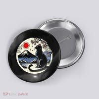 Kawaii Cat Anime Japanese Retro Funny Cat Gift Button thumb 0