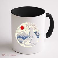 Kawaii Cat Anime Japanese Retro Funny Cat Gift Coffee Mug thumb 1