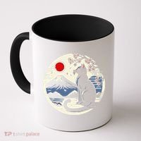 Kawaii Cat Anime Japanese Retro Funny Cat Gift Coffee Mug thumb 0