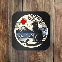 Kawaii Cat Anime Japanese Retro Funny Cat Gift Coaster thumb 0