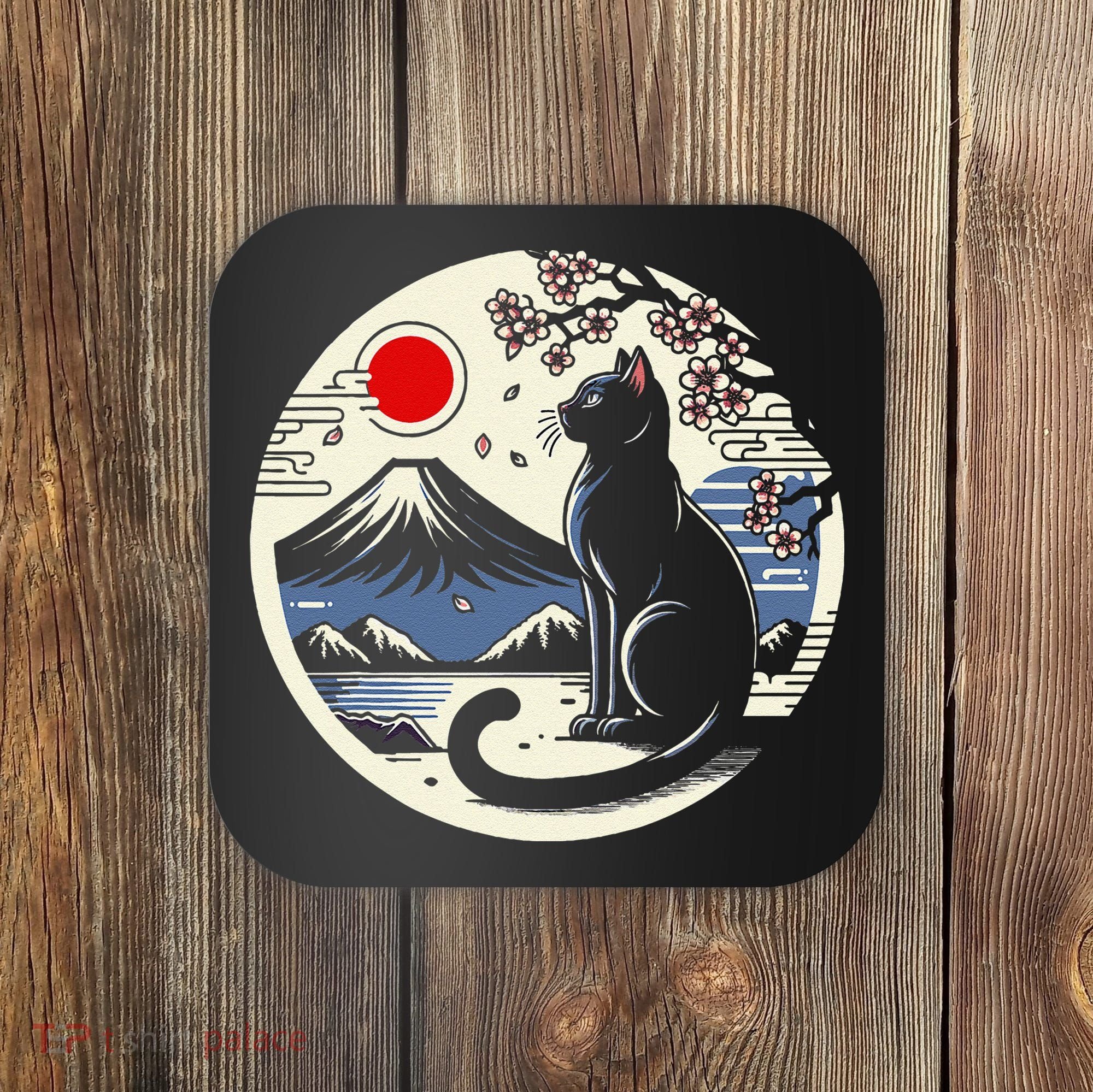 Kawaii Cat Anime Japanese Retro Funny Cat Gift Coaster