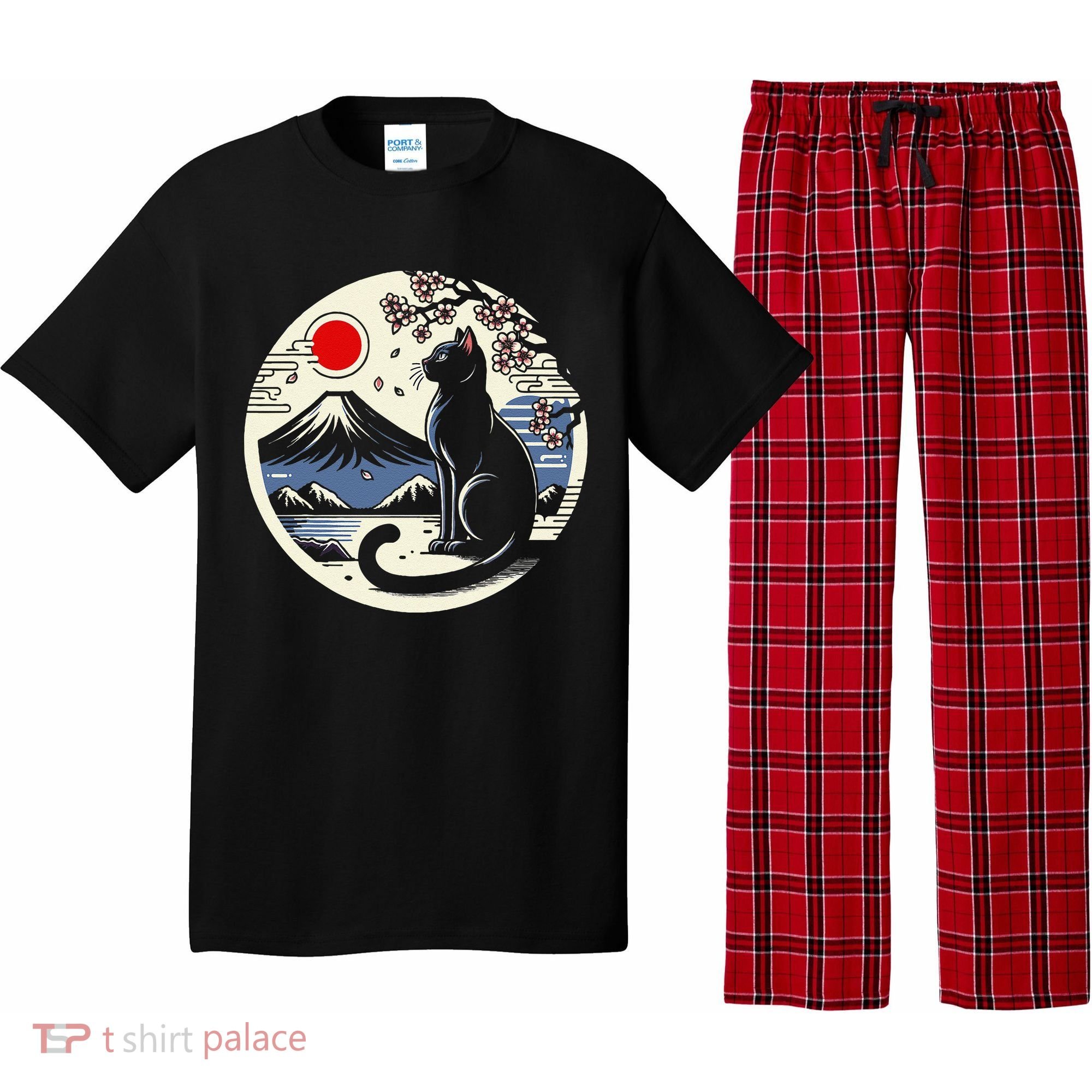 Kawaii Cat Anime Japanese Retro Funny Cat Gift Pajama Set
