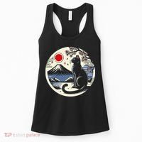 Kawaii Cat Anime Japanese Retro Funny Cat Gift Women's Tank Top thumb 0