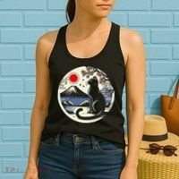 Kawaii Cat Anime Japanese Retro Funny Cat Gift Women's Tank Top thumb 2
