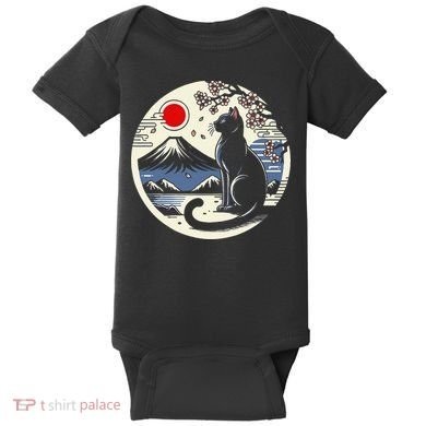 Kawaii Cat Anime Japanese Retro Funny Cat Gift Baby Bodysuit