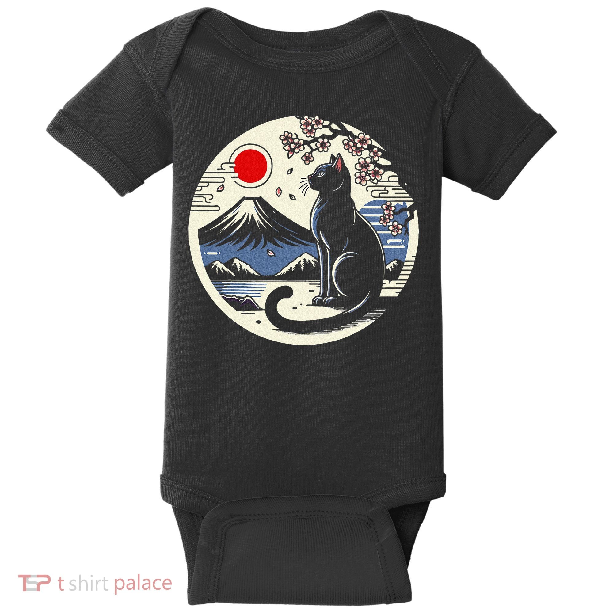 Kawaii Cat Anime Japanese Retro Funny Cat Gift Baby Bodysuit