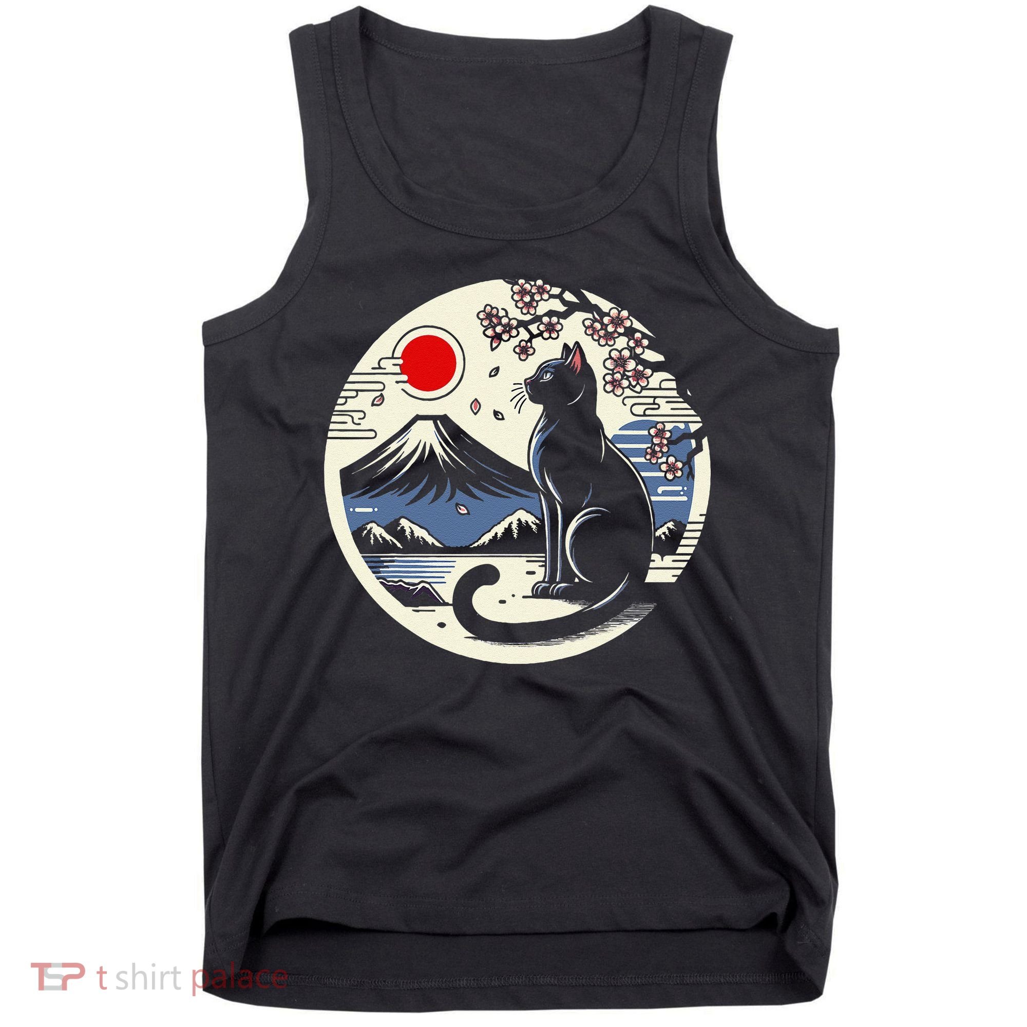 Kawaii Cat Anime Japanese Retro Funny Cat Gift Tank Top