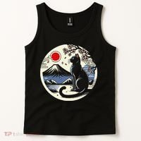 Kawaii Cat Anime Japanese Retro Funny Cat Gift Tank Top thumb 2
