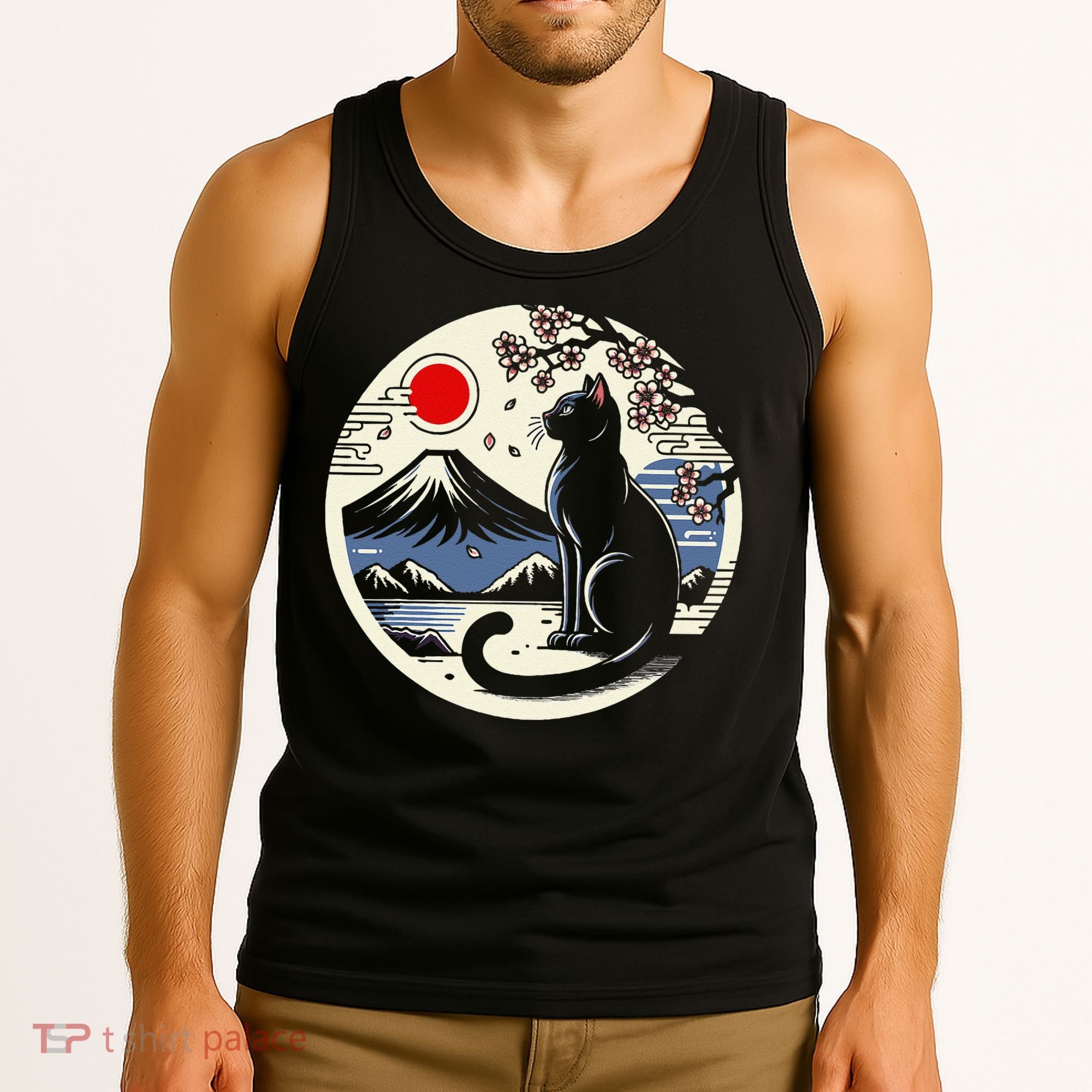Kawaii Cat Anime Japanese Retro Funny Cat Gift Tank Top