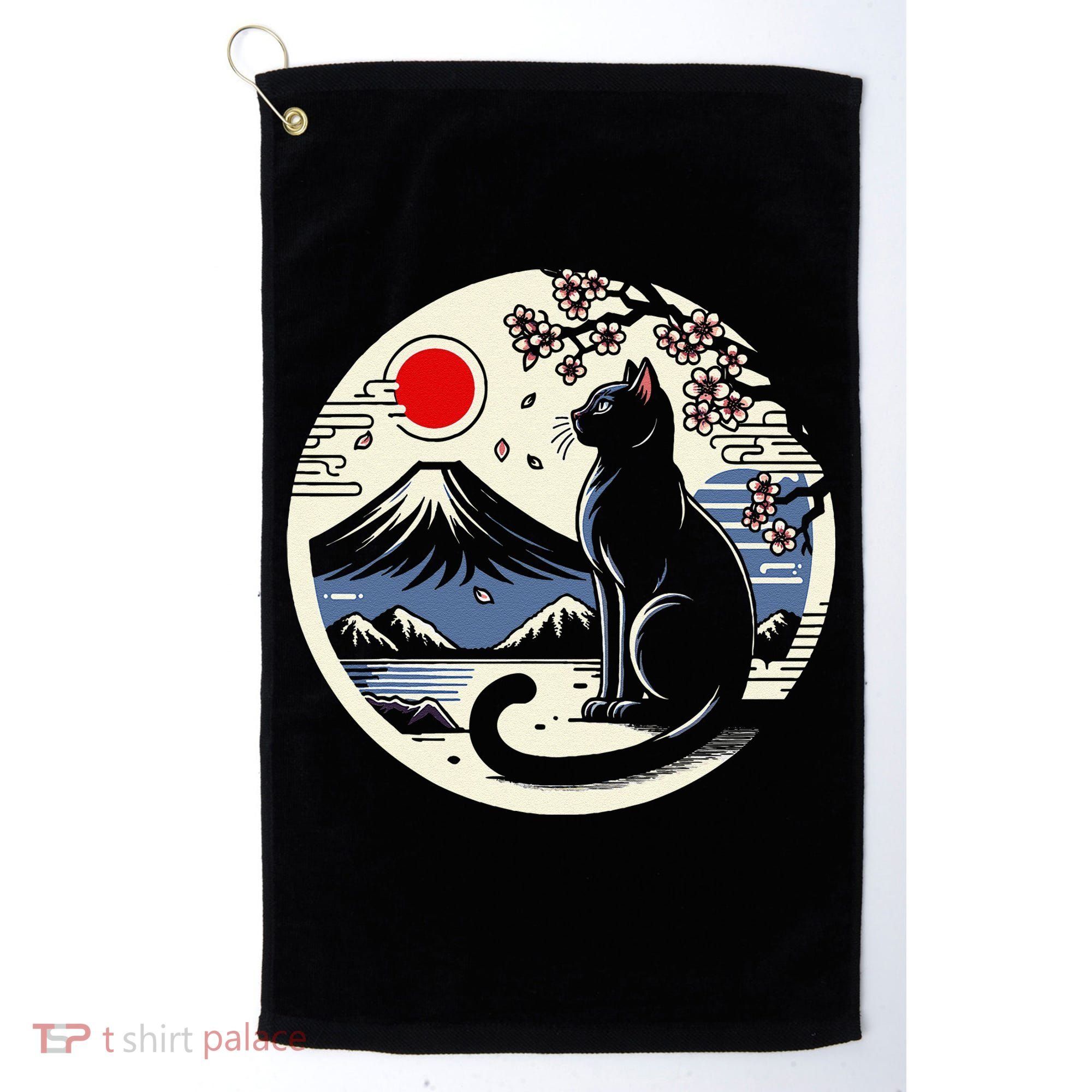 Kawaii Cat Anime Japanese Retro Funny Cat Gift Golf Towel