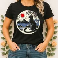 Kawaii Cat Anime Japanese Retro Funny Cat Gift Women's T-Shirt thumb 2
