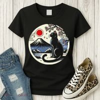 Kawaii Cat Anime Japanese Retro Funny Cat Gift Women's T-Shirt thumb 3