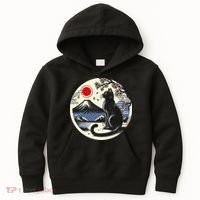 Kawaii Cat Anime Japanese Retro Funny Cat Gift Kids Hoodie thumb 0